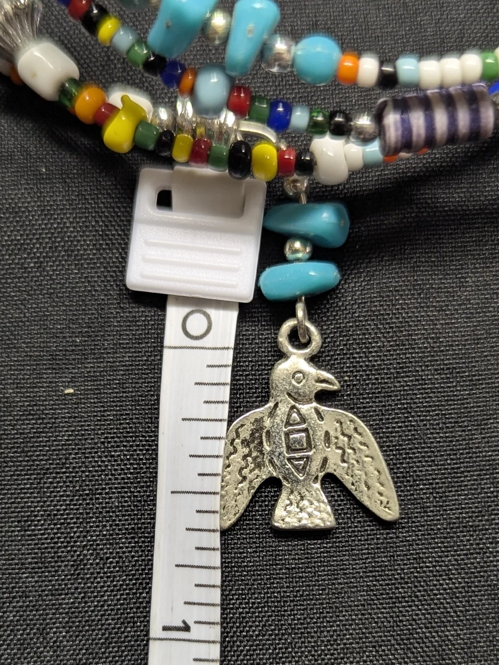 Bohemian Turquoise Multicolor Beaded Wrap Bracelet with Bird Charm